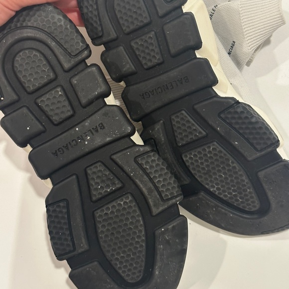 Balenciaga Speed Sock Trainer Grey Allover Logo Black White Sneakers Size 38